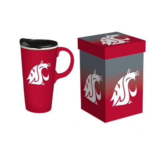 Washington State Cougars Drink 17oz Travel Latte Boxed