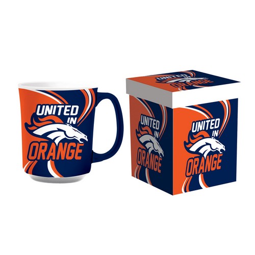 Denver Broncos Coffee Mug 14oz Ceramic with Matching Box