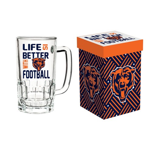 Chicago Bears Glass 18oz Tankard Boxed