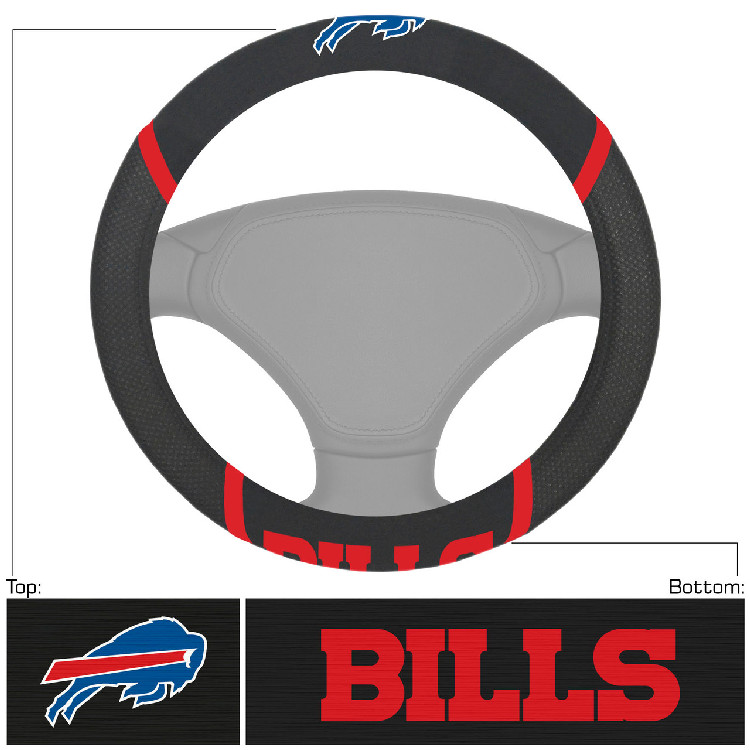 Buffalo Bills Steering Wheel Cover Mesh/Stitched