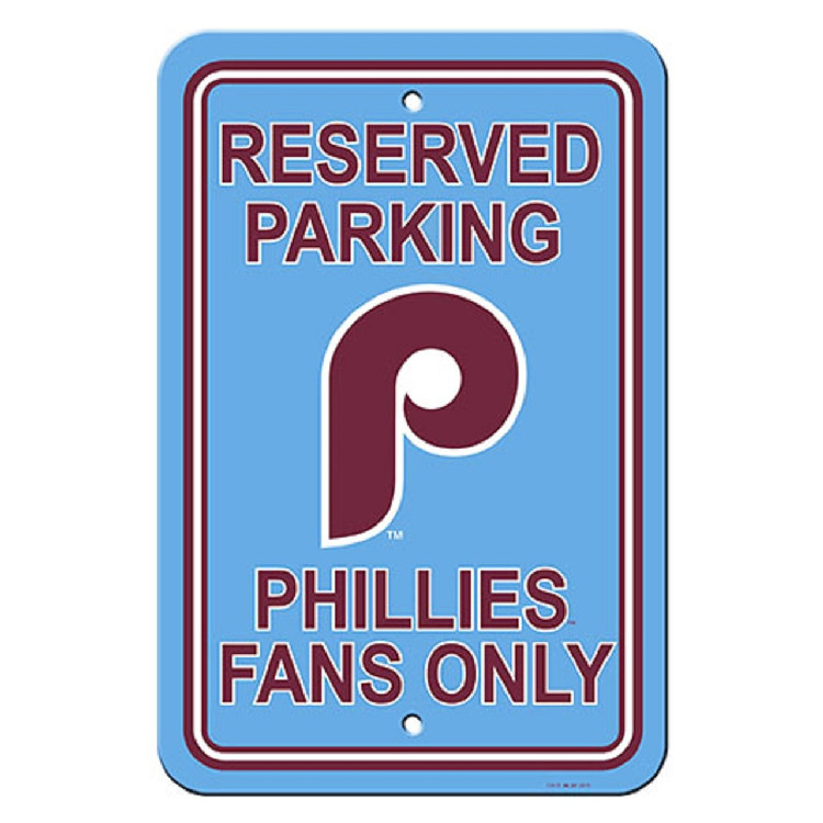 Philadelphia Phillies Sign 12x18 Plastic Reserved Parking Style Retro CO