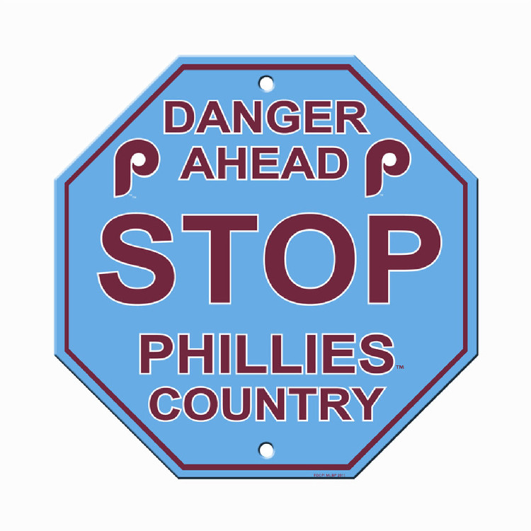 Philadelphia Phillies Sign 12x12 Plastic Stop Style Retro CO