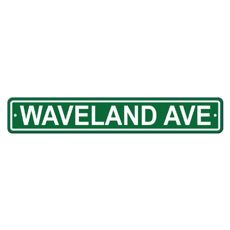 Chicago Cubs Sign 4x24 Plastic Street Style Waveland Avenue CO