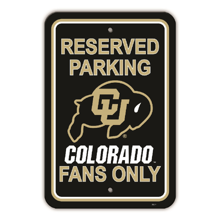 Colorado Buffaloes Sign 12x18 Plastic Reserved Parking Style CO