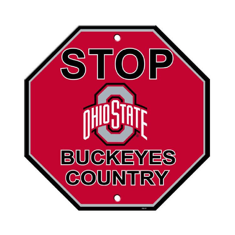 Ohio State Buckeyes Sign 12x12 Plastic Stop Style CO