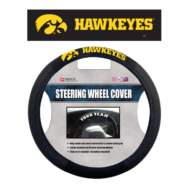 Iowa Hawkeyes Steering Wheel Cover Mesh Style Alternate CO