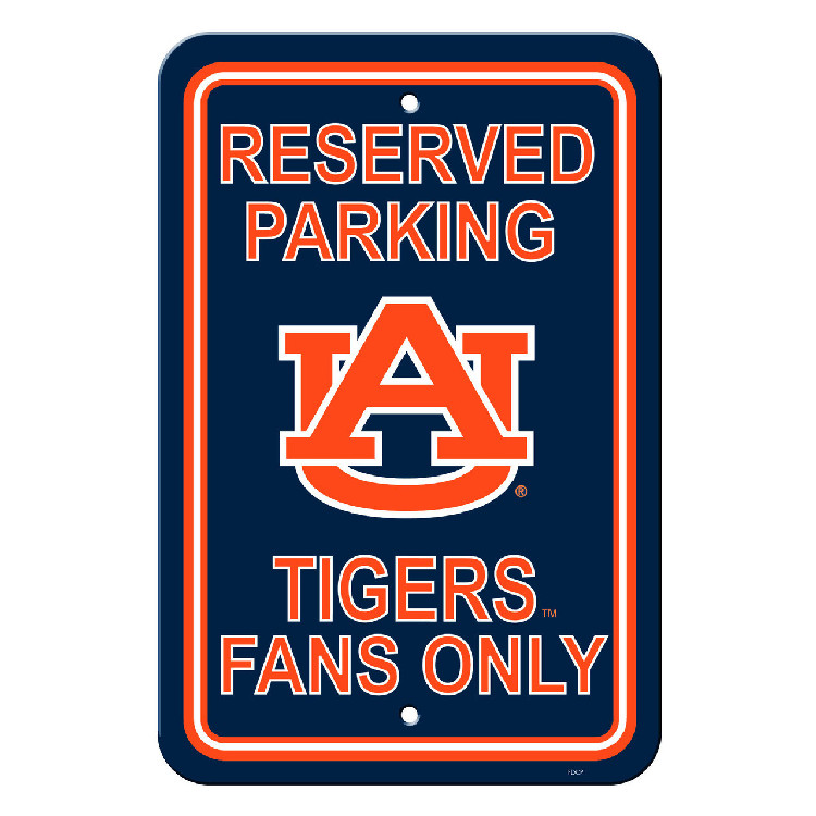 Auburn Tigers Sign 12x18 Plastic Reserved Parking Style CO