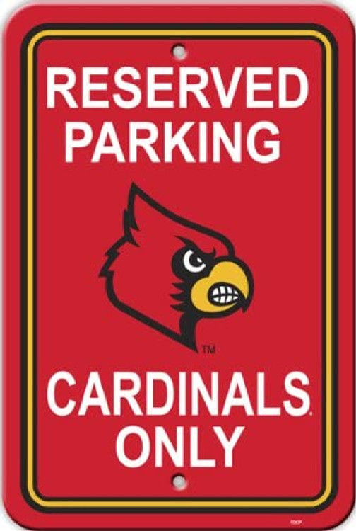 Louisville Cardinals Sign 12x18 Plastic Reserved Parking Style CO