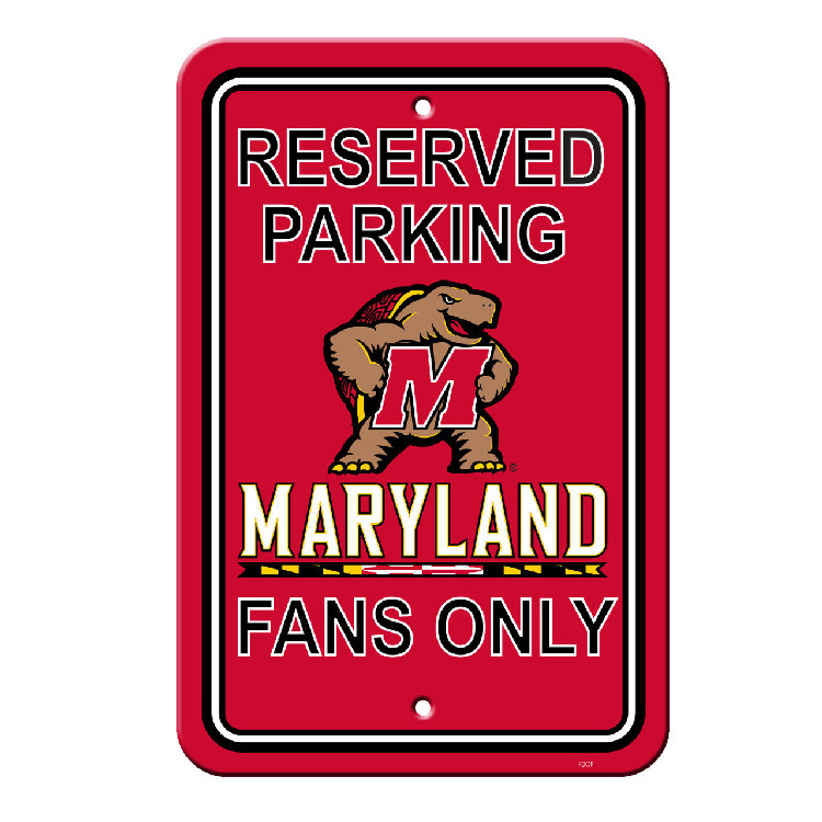 Maryland Terrapins Sign 12x18 Plastic Reserved Parking Style CO