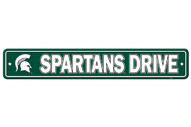 Michigan State Spartans Sign 4x24 Plastic Street Style CO