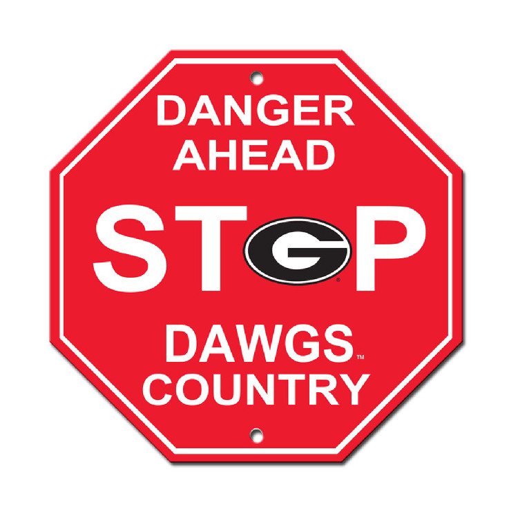 Georgia Bulldogs Sign 12x12 Plastic Stop Style CO