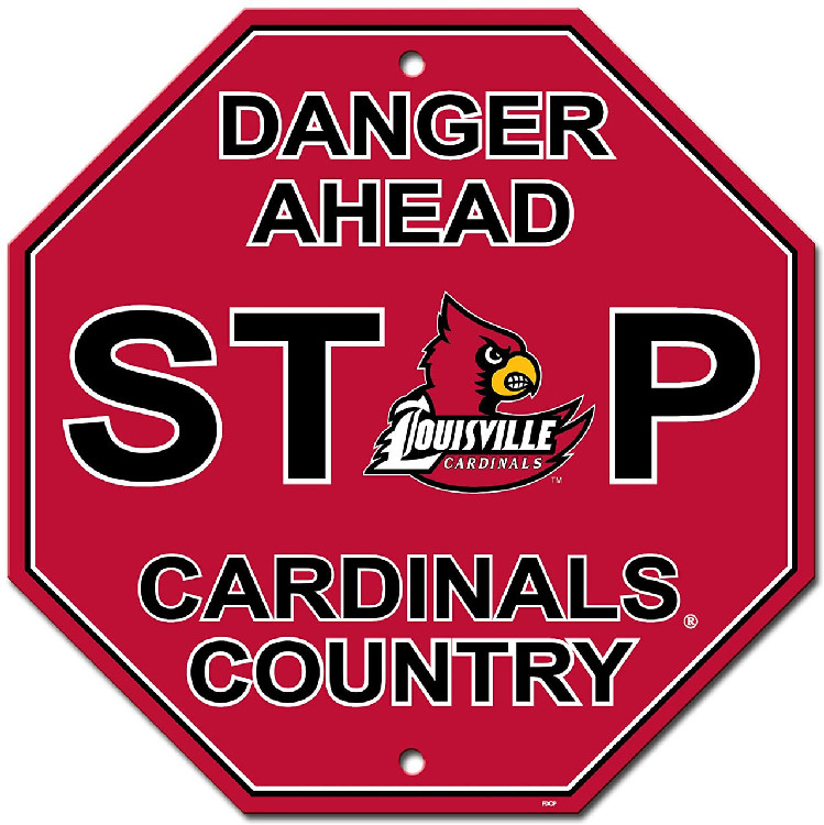 Louisville Cardinals Sign 12x12 Plastic Stop Style CO