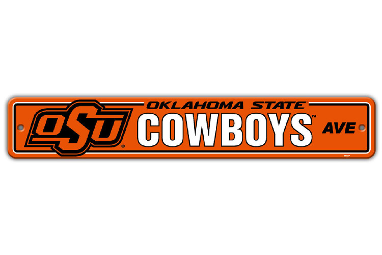 Oklahoma State Cowboys Sign 4x24 Plastic Street Style CO