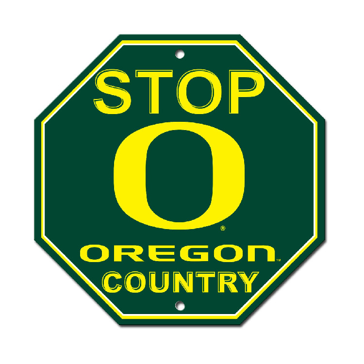 Oregon Ducks Sign 12x12 Plastic Stop Style O Design CO