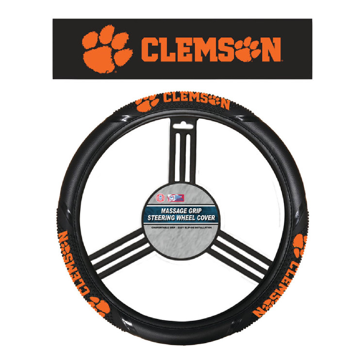 Clemson Tigers Steering Wheel Cover Massage Grip Style CO