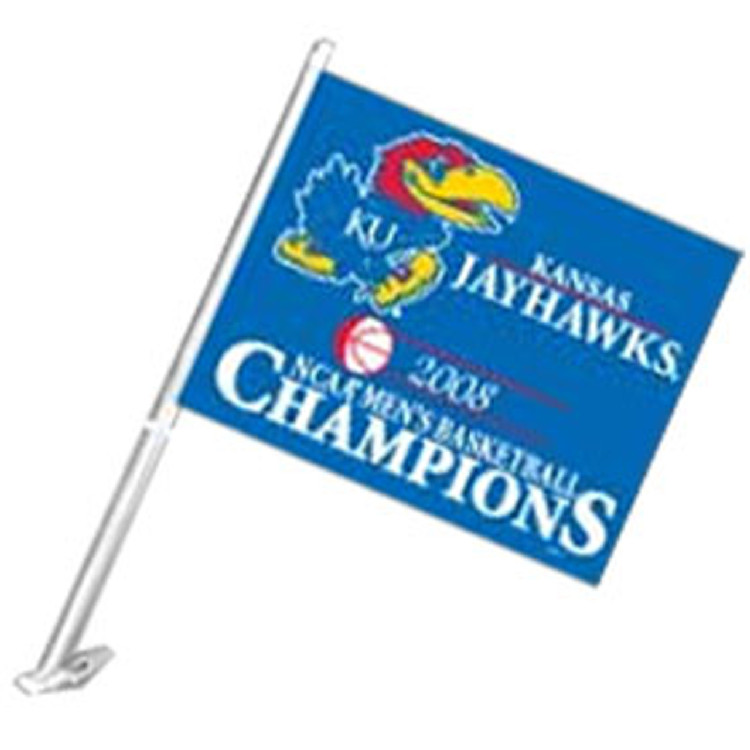 Kansas Jayhawks Flag Car Style 2008 Basketball National Champs Design CO