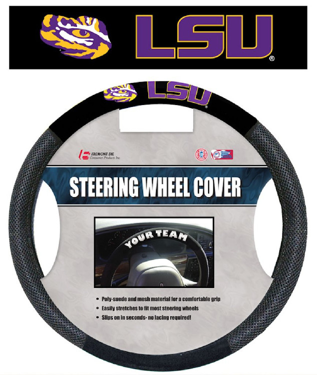 LSU Tigers Steering Wheel Cover Mesh Style CO