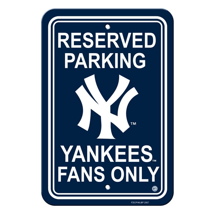 New York Yankees Sign 12x18 Plastic Reserved Parking Style CO