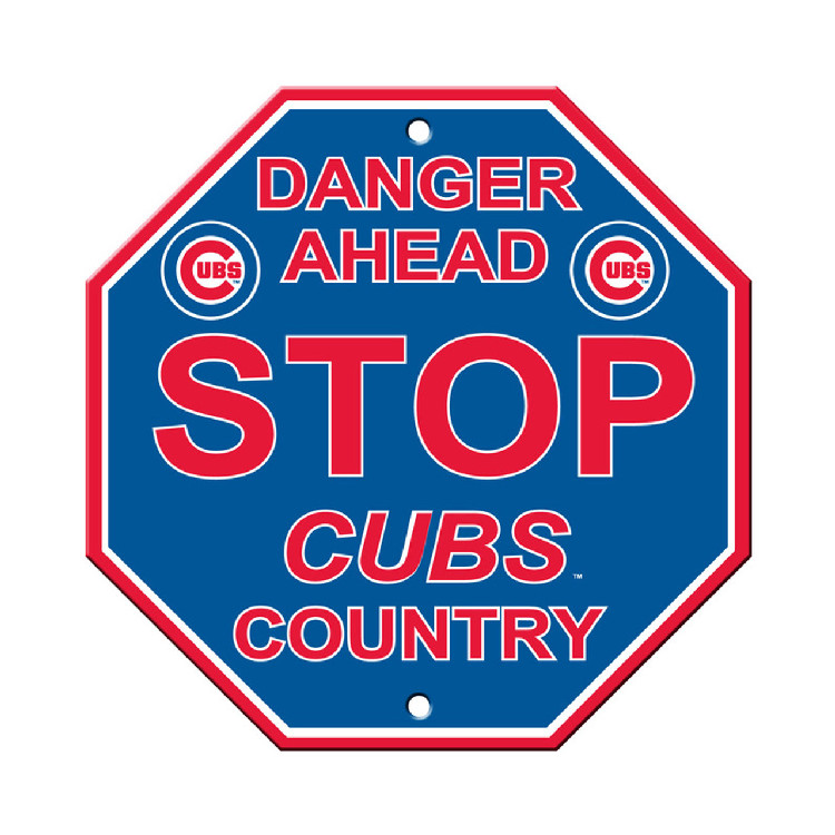 Chicago Cubs Sign 12x12 Plastic Stop Style CO