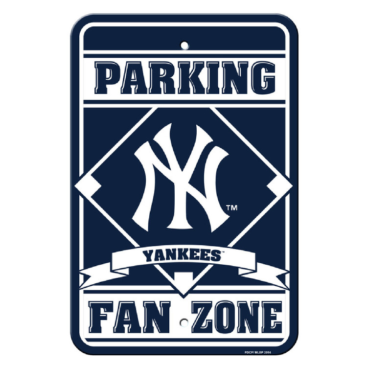 New York Yankees Sign 12x18 Plastic Fan Zone Parking Style CO