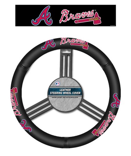 Fremont Die Atlanta Braves Steering Wheel Cover Leather CO