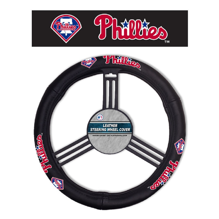 Philadelphia Phillies Steering Wheel Cover Leather CO