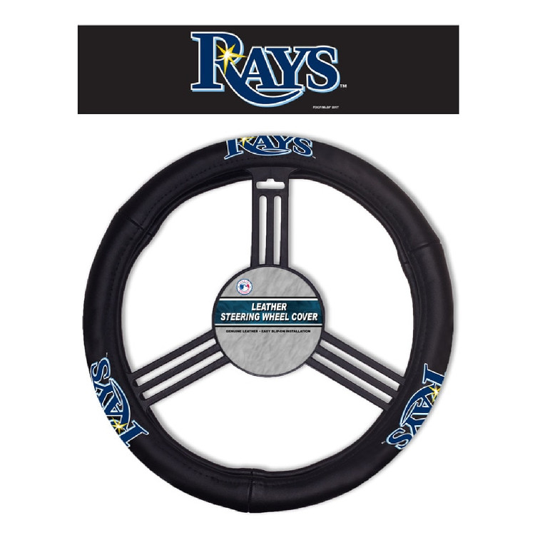 Tampa Bay Rays Steering Wheel Cover Leather CO