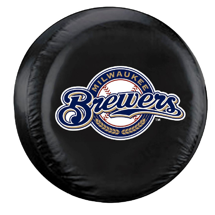 Milwaukee Brewers Tire Cover Standard Size Black CO