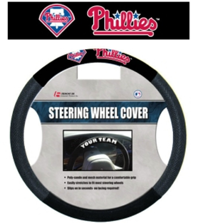 Philadelphia Phillies Steering Wheel Cover Mesh Style CO