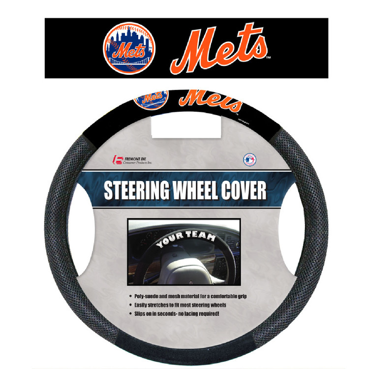 New York Mets Steering Wheel Cover Mesh Style CO