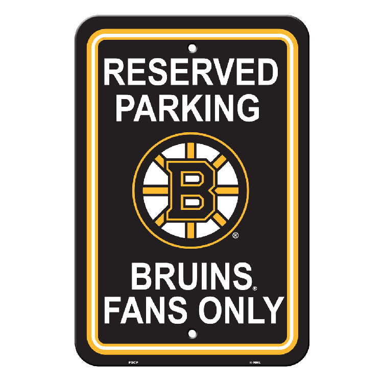 Boston Bruins Sign 12x18 Plastic Reserved Parking Style CO