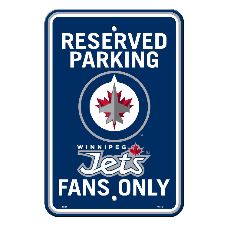 Winnipeg Jets Sign 12x18 Plastic Reserved Parking Style CO