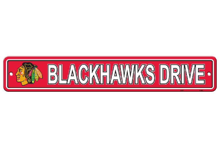 Chicago Blackhawks Sign 4x24 Plastic Street Style CO