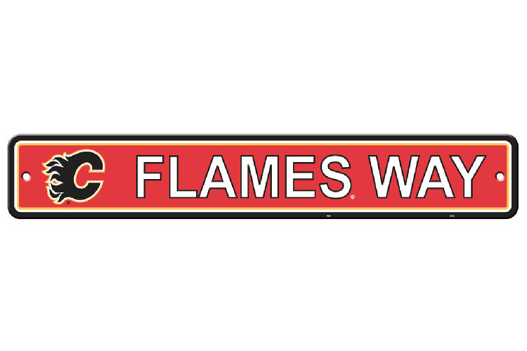 Calgary Flames Sign 4x24 Plastic Street Style CO