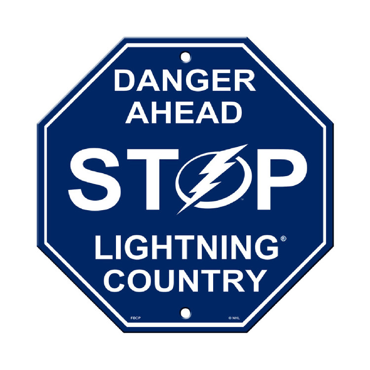 Tampa Bay Lightning Sign 12x12 Plastic Stop Style CO