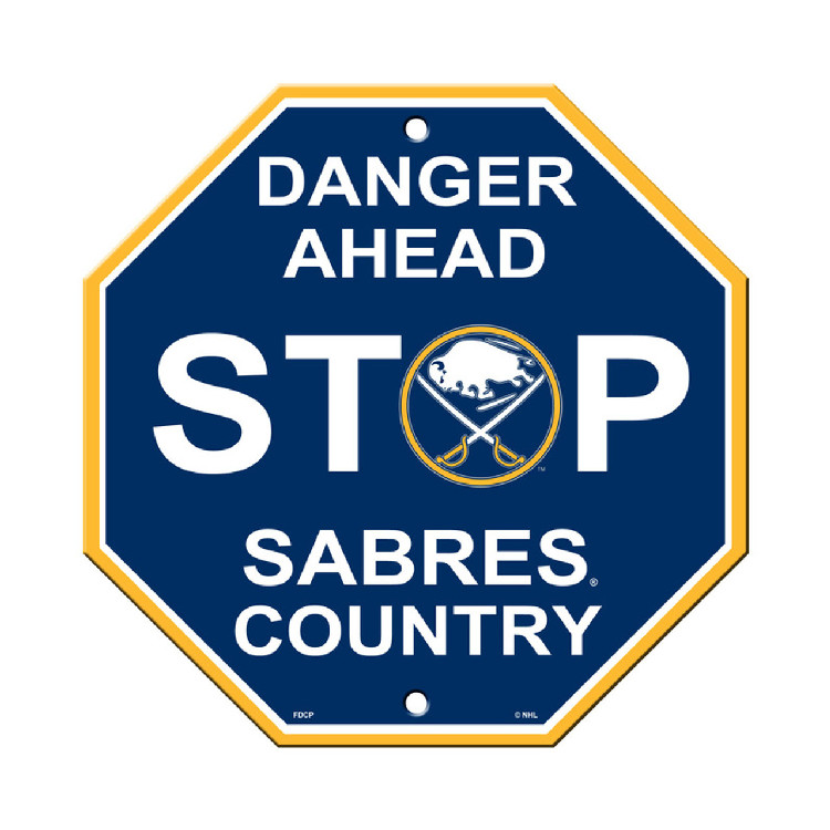 Buffalo Sabres Sign 12x12 Plastic Stop Style CO