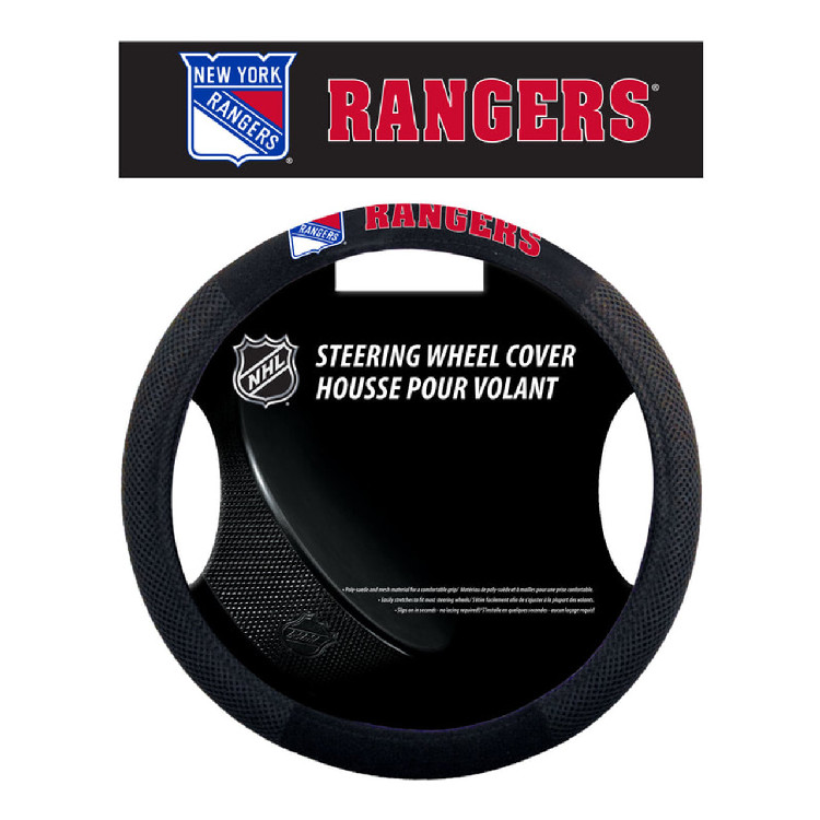 New York Rangers Steering Wheel Cover Mesh Style CO