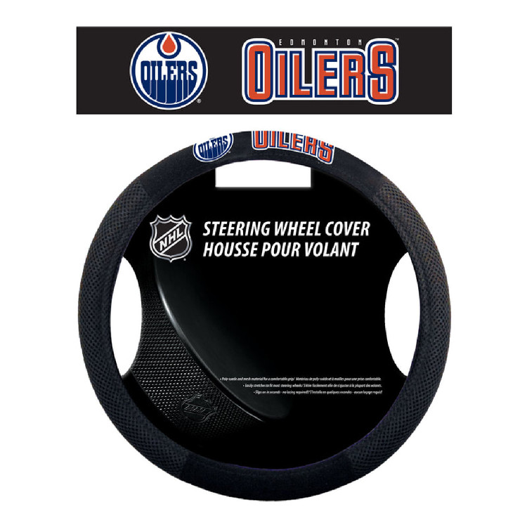 Edmonton Oilers Steering Wheel Cover Mesh Style CO