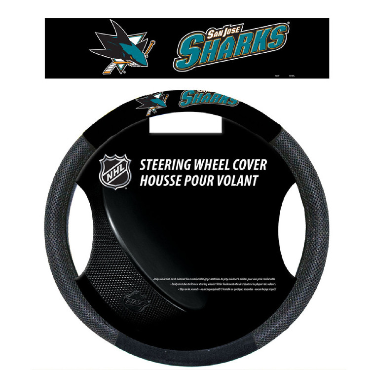 San Jose Sharks Steering Wheel Cover Mesh Style CO