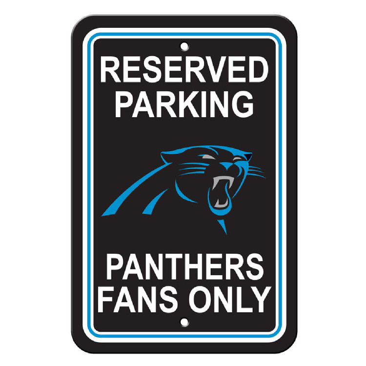 Carolina Panthers Sign 12x18 Plastic Reserved Parking Style CO