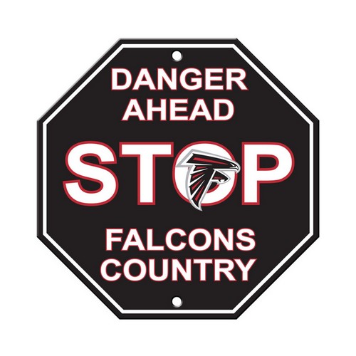 Fremont Die Atlanta Falcons Sign 12x12 Plastic Stop Style CO