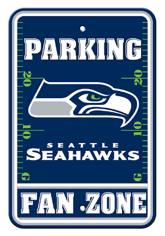 Seattle Seahawks Sign 12x18 Plastic Fan Zone Parking Style CO