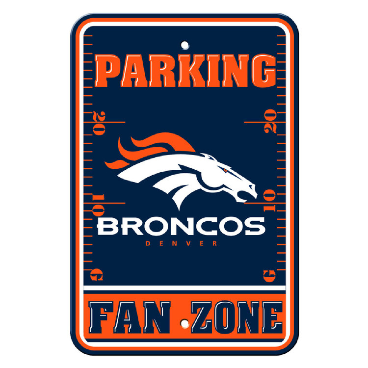 Denver Broncos Sign 12x18 Plastic Fan Zone Parking Style CO