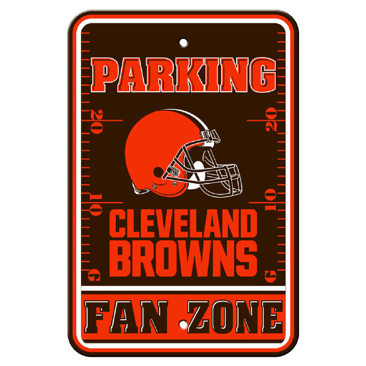 Cleveland Browns Sign 12x18 Plastic Fan Zone Parking Style CO