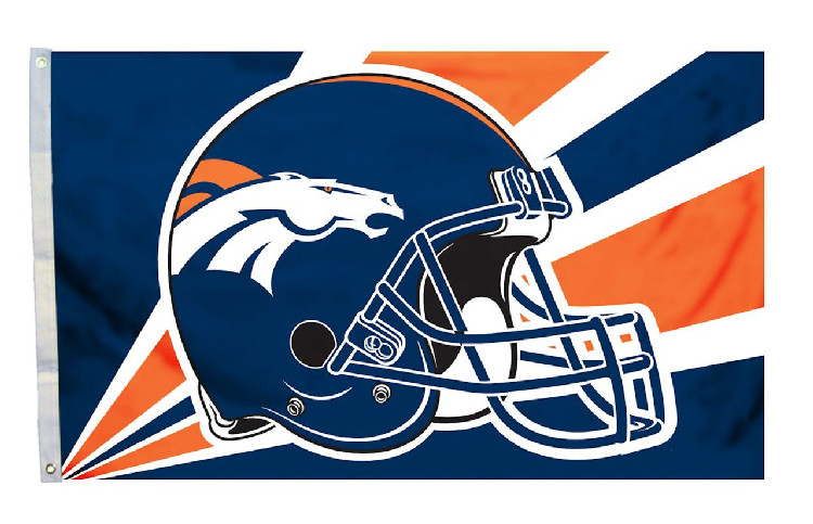 Denver Broncos Flag 3x5 Helmet Design