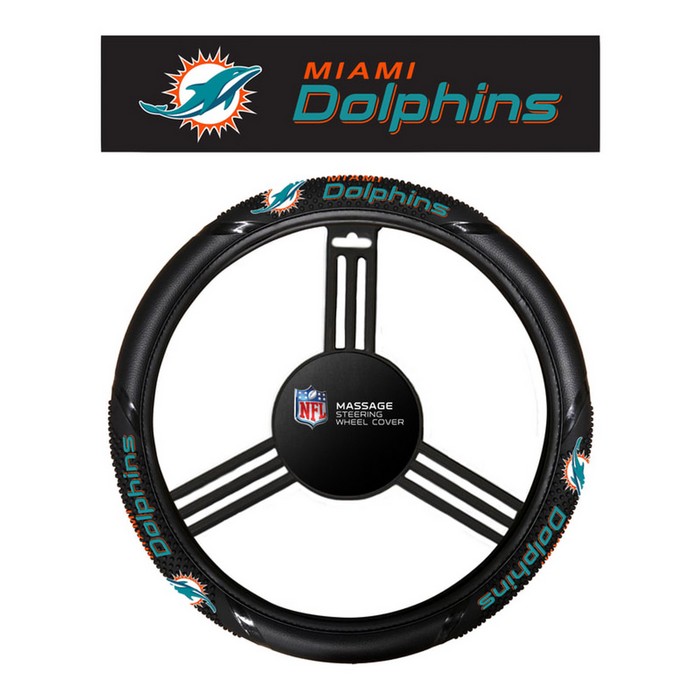 Miami Dolphins Steering Wheel Cover Massage Grip Style CO