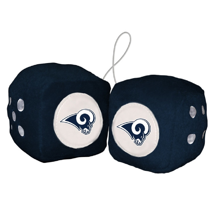 Los Angeles Rams Fuzzy Dice White Logo CO