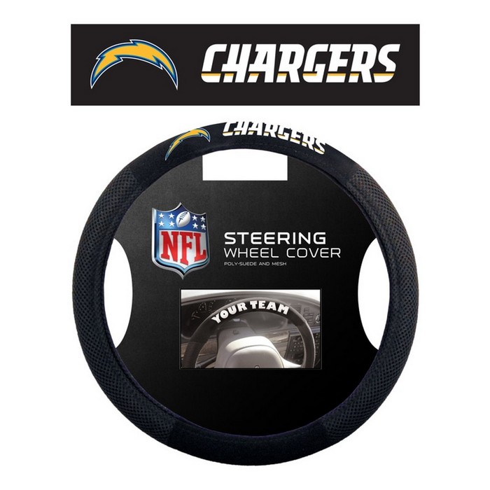 Fremont Die Los Angeles Chargers Steering Wheel Cover Mesh Style CO