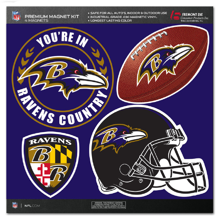 Baltimore Ravens Magnet Kit 4 Piece CO