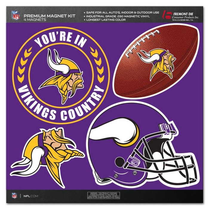 Fremont Die Minnesota Vikings Magnet Kit 4 Piece CO